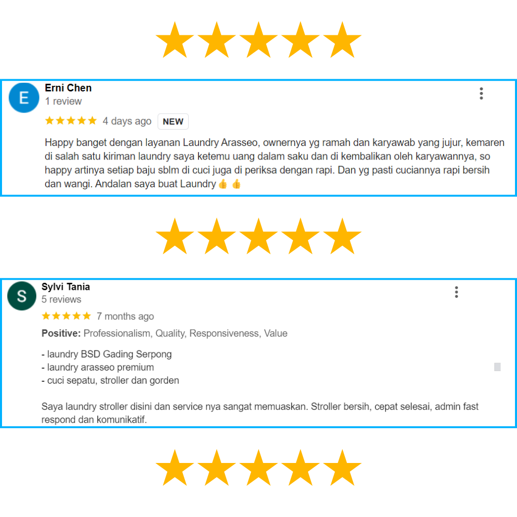 Review Customer Arasseo Bagus 24